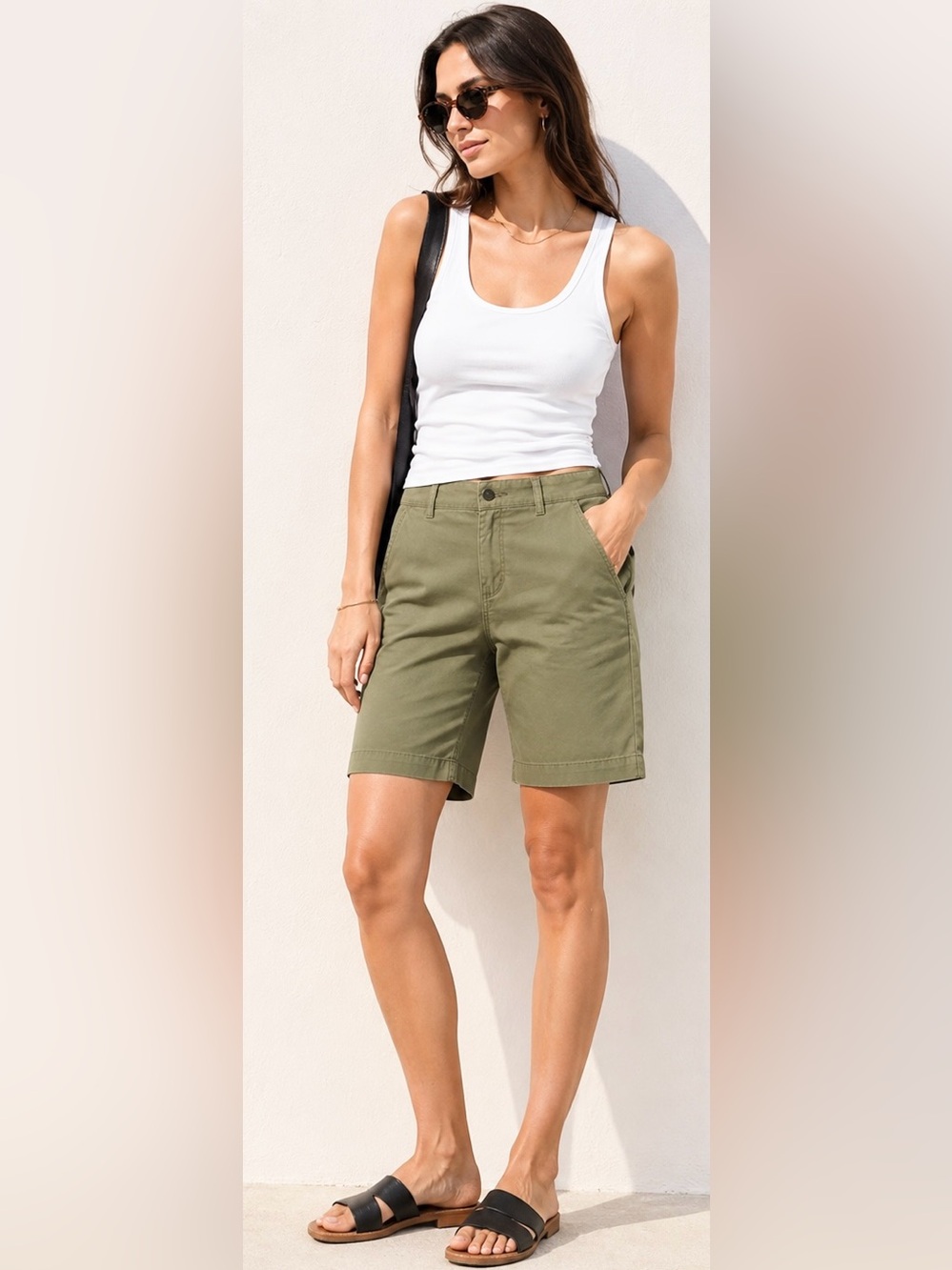 Gap Hadley Bermuda Shorts Olive Green | Size 8 | New With Tags
